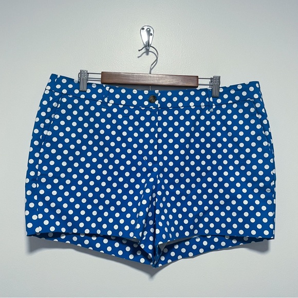 Boden Blue Polka Dot High Rise Shorts Twee Pin Up Retro Beach 14 - Picture 1 of 11